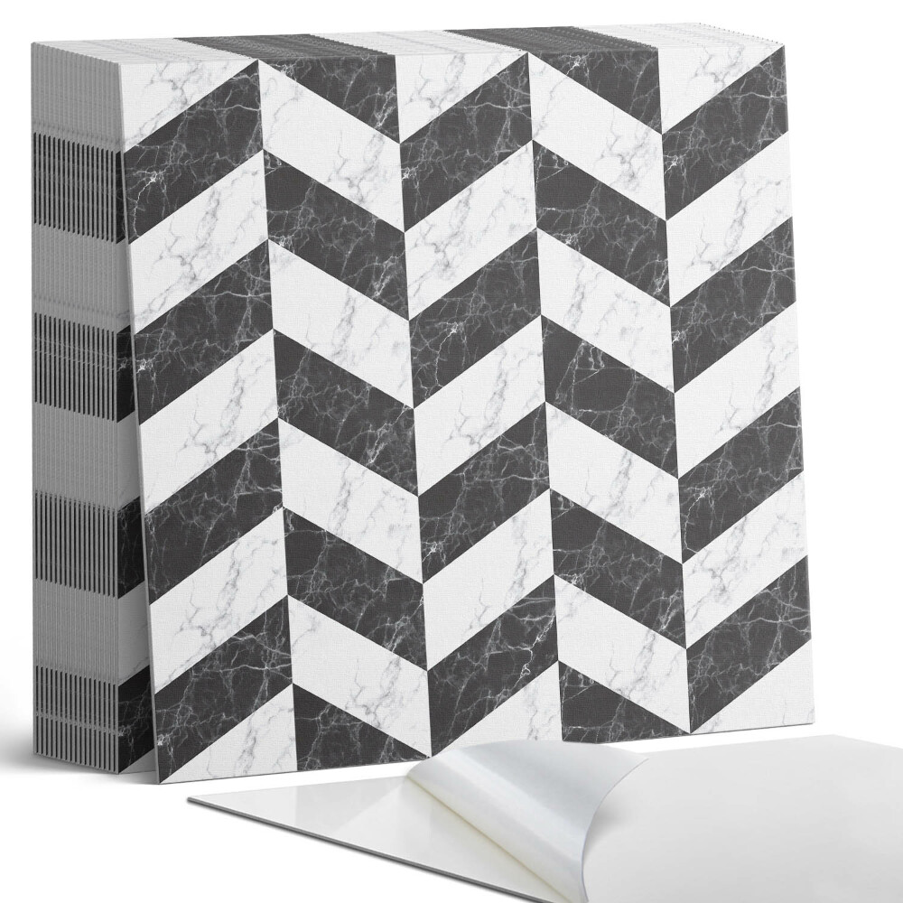 Samolepící dlaždice Motiv rybí kosti v mramorovém designu