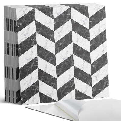 Samolepící dlaždice Motiv rybí kosti v mramorovém designu