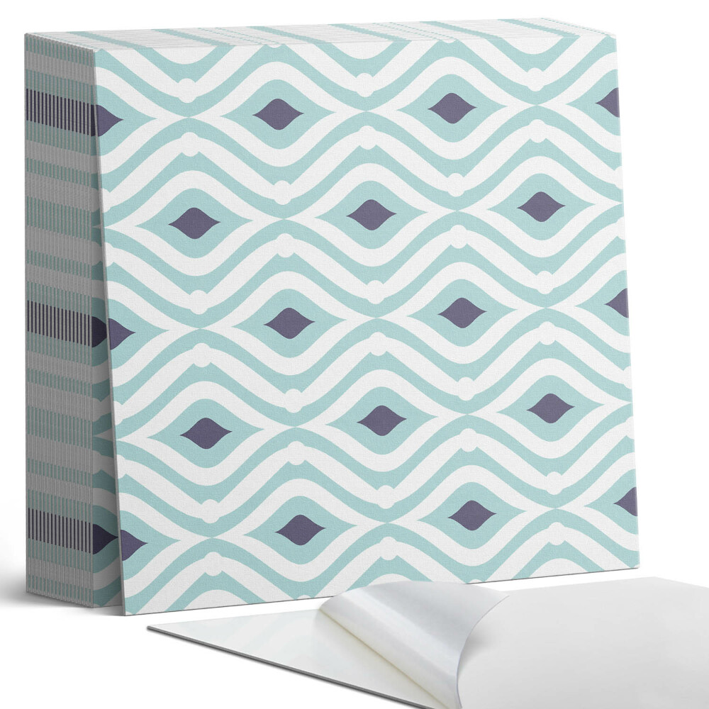 Samolepící dlaždice na podlahu Vlnový a kosočtverečný vzor