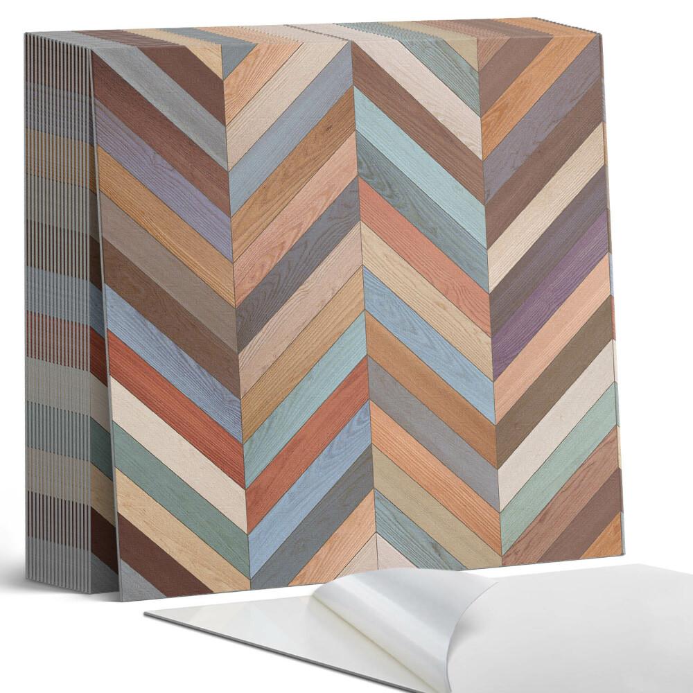 Samolepící dlaždice na podlahu Dřevěná rybí kost v elegantním provedení