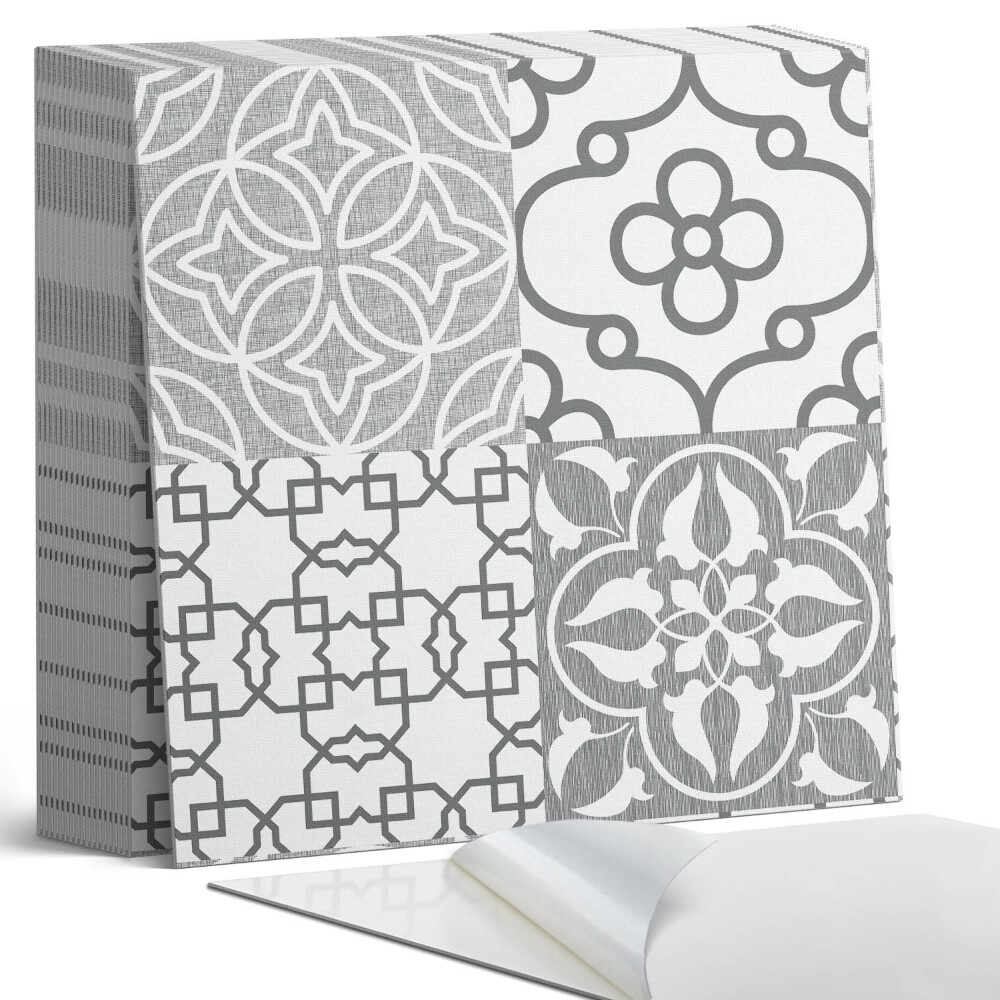 Samolepící dlaždice na podlahu Geometrický motiv v kombinaci