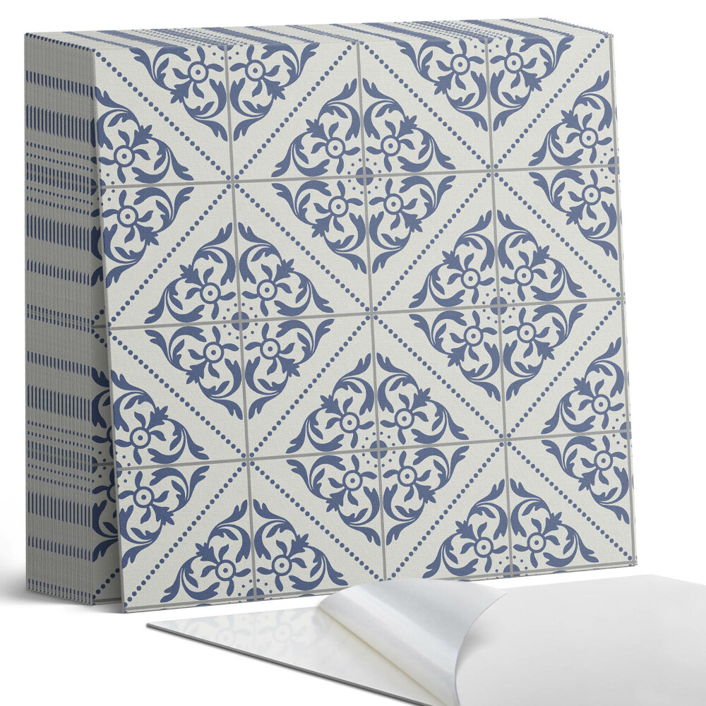 Samolepící dlaždice na podlahu Květinový motiv ve stylu