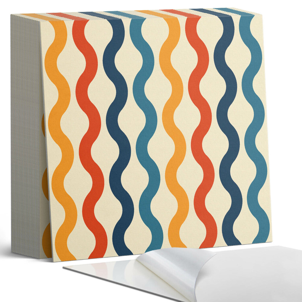 Samolepící dlaždice na podlahu Vlny v dynamické kompozici