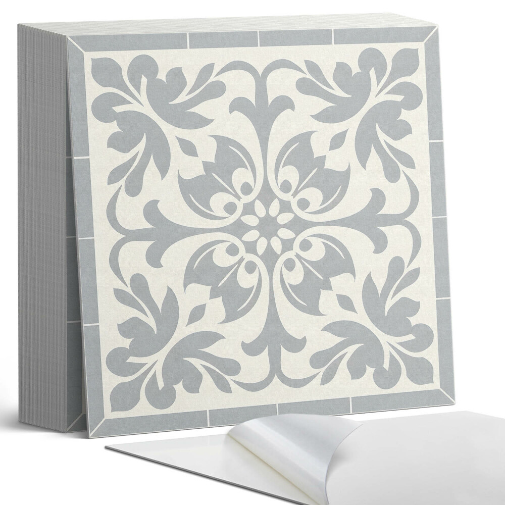 Samolepící dlaždice na podlahu Květinový vzor na dlaždicích