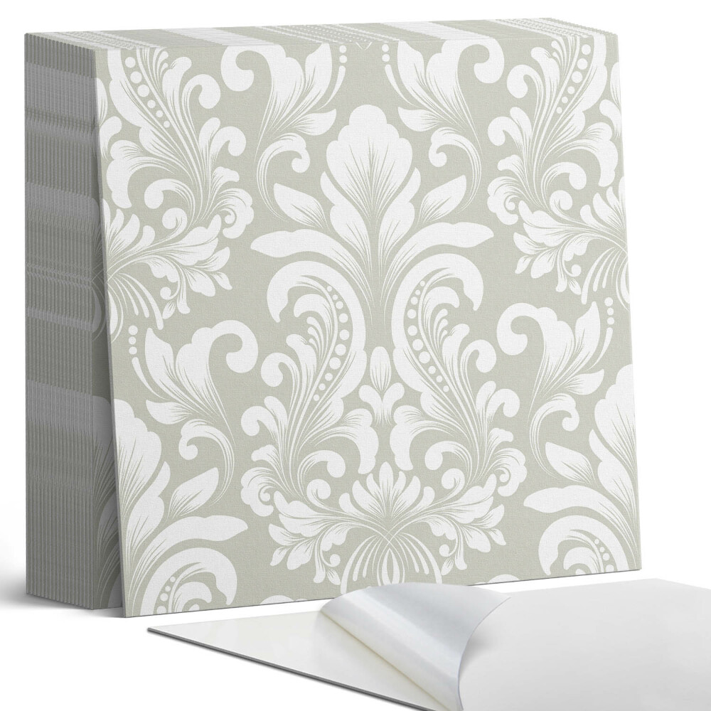 Samolepící dlaždice na podlahu Ornamentální akcenty v rostlinném stylu