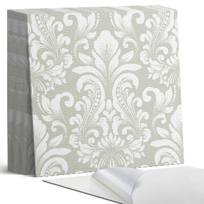 Samolepící dlaždice na podlahu Ornamentální akcenty v rostlinném stylu