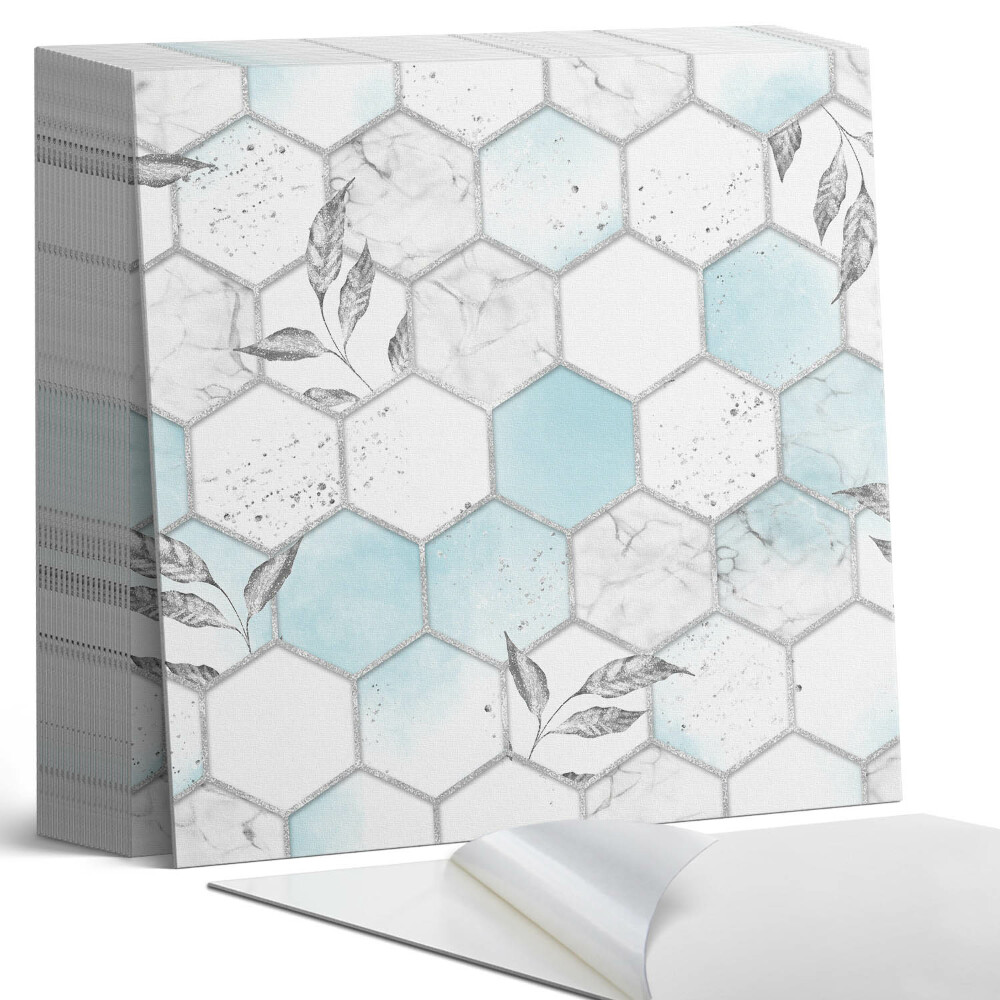 Samolepící dlaždice Listový vzor ve tvaru šestiúhelníků