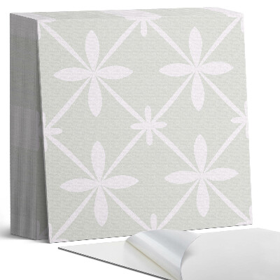 Samolepící dlaždice na podlahu Květinová síťovina s květinami