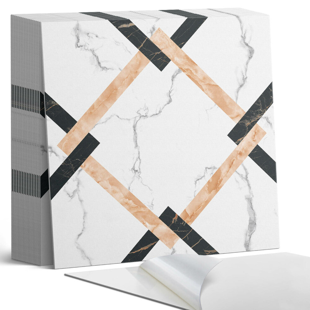 Samolepící dlaždice na podlahu Stylové mramorové vzory v geometrických tvarech