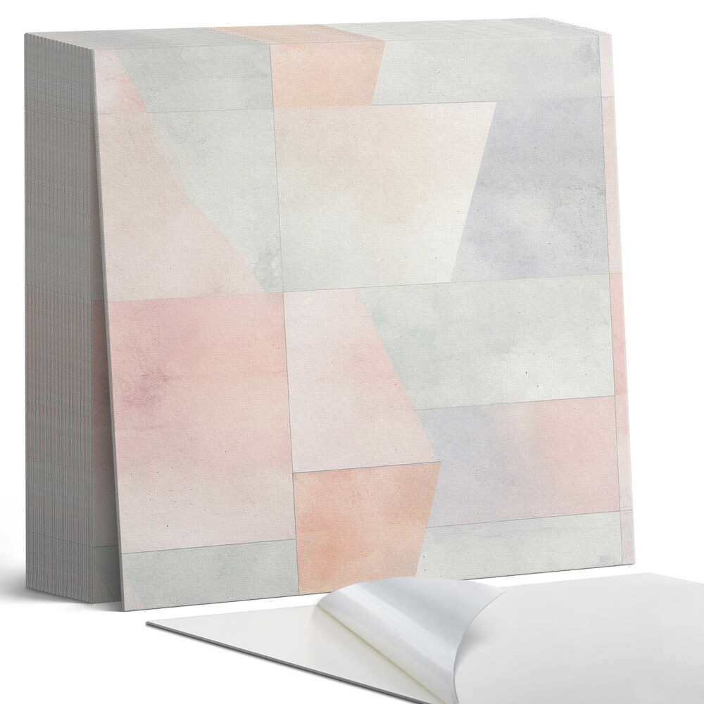 Samolepící dlaždice na podlahu Geometrické vzory v pastelových barvách