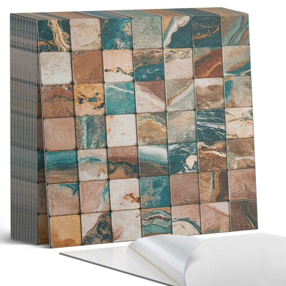 Samolepící dlaždice na podlahu Mozaikový vzor s kamennými prvky