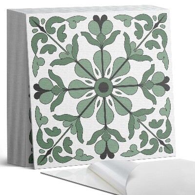 Samolepící dlaždice na podlahu Symetrický rostlinný motiv v elegantním provedení