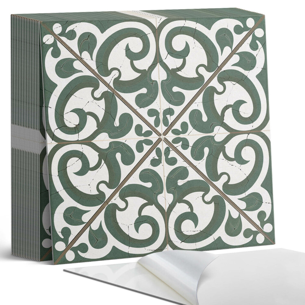 Samolepící dlaždice na podlahu Zelené motivy v designu