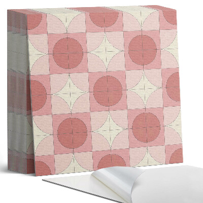 Samolepící dlaždice na podlahu Květiny v kruzích