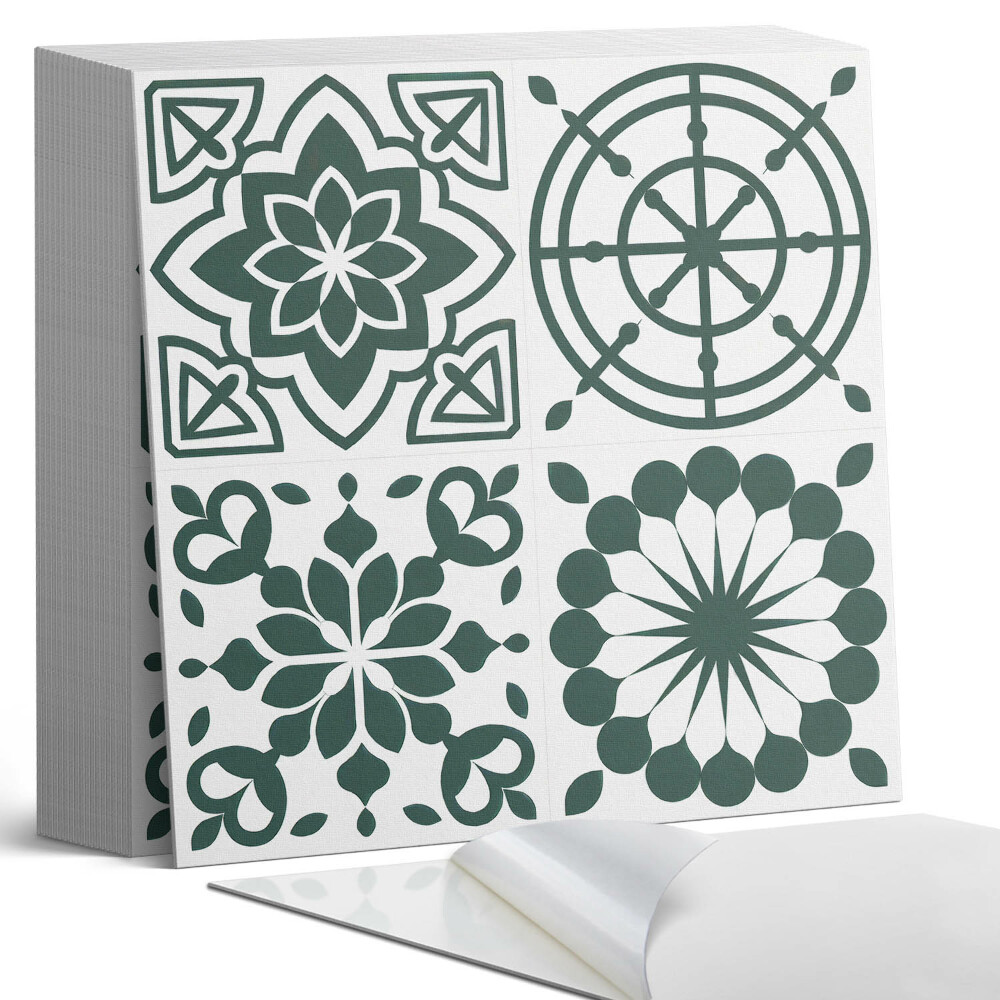 Samolepící dlaždice Geometrický vzor s květinovým akcentem