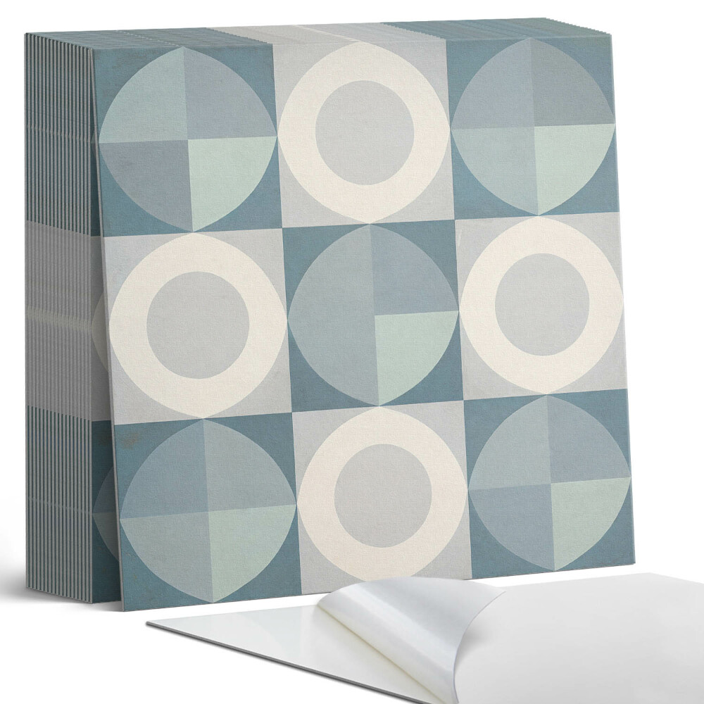 Samolepící dlaždice na podlahu Abstraktní postavy a kruhy