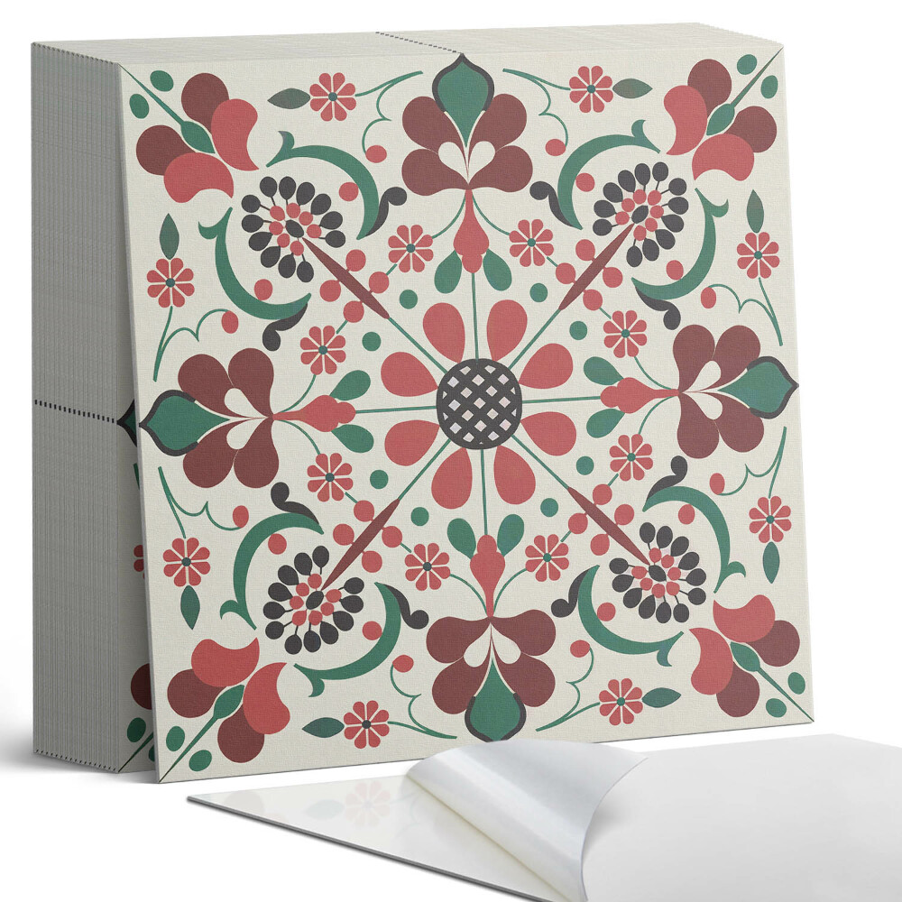 Samolepící dlaždice Symetrický květinový motiv v jemném vzoru