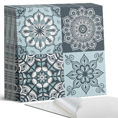 Samolepící dlaždice na podlahu Mandala v mřížce vzorů