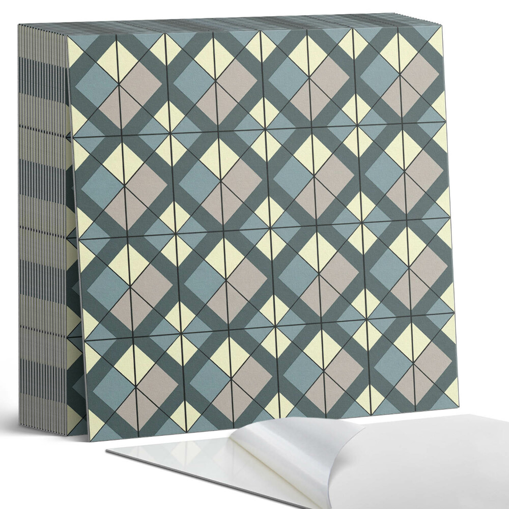 Samolepící dlaždice na podlahu Geometrický kostkovaný vzor