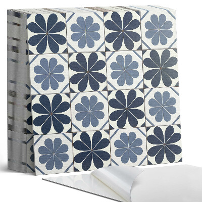 Samolepící dlaždice na podlahu Květinový vzor na dlaždicích