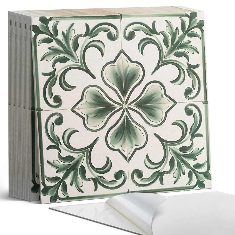 Samolepící dlaždice na podlahu Listy se srdíčky v harmonii