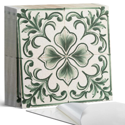 Samolepící dlaždice na podlahu Listy se srdíčky v harmonii