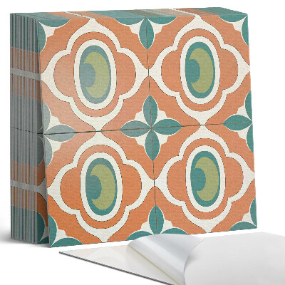 Samolepící dlaždice na podlahu Rostlinný motiv v mozaikové podobě