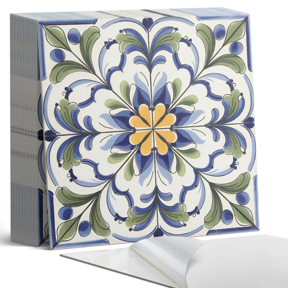 Samolepící dlaždice na podlahu Keramické dekorace s květinovým akcentem