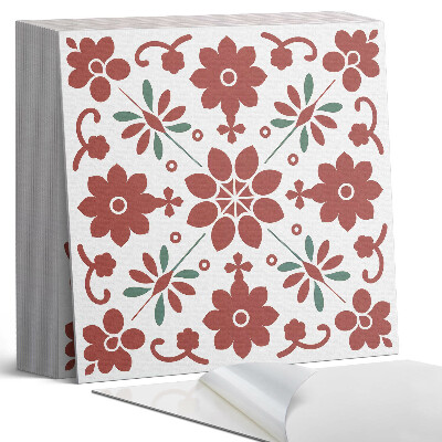 Samolepící dlaždice na podlahu Rostlinný vzor s listy