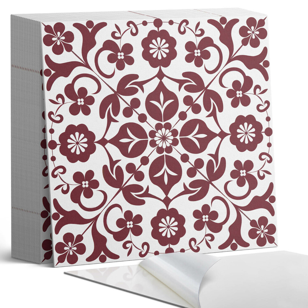 Samolepící dlaždice Květinový motiv s ornamentálními akcenty