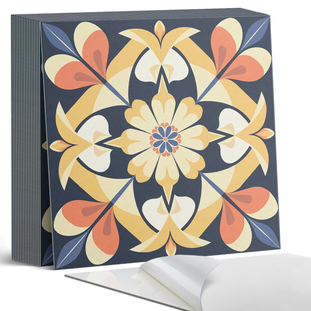 Vinylové dlaždice Mandala s květinovými akcenty