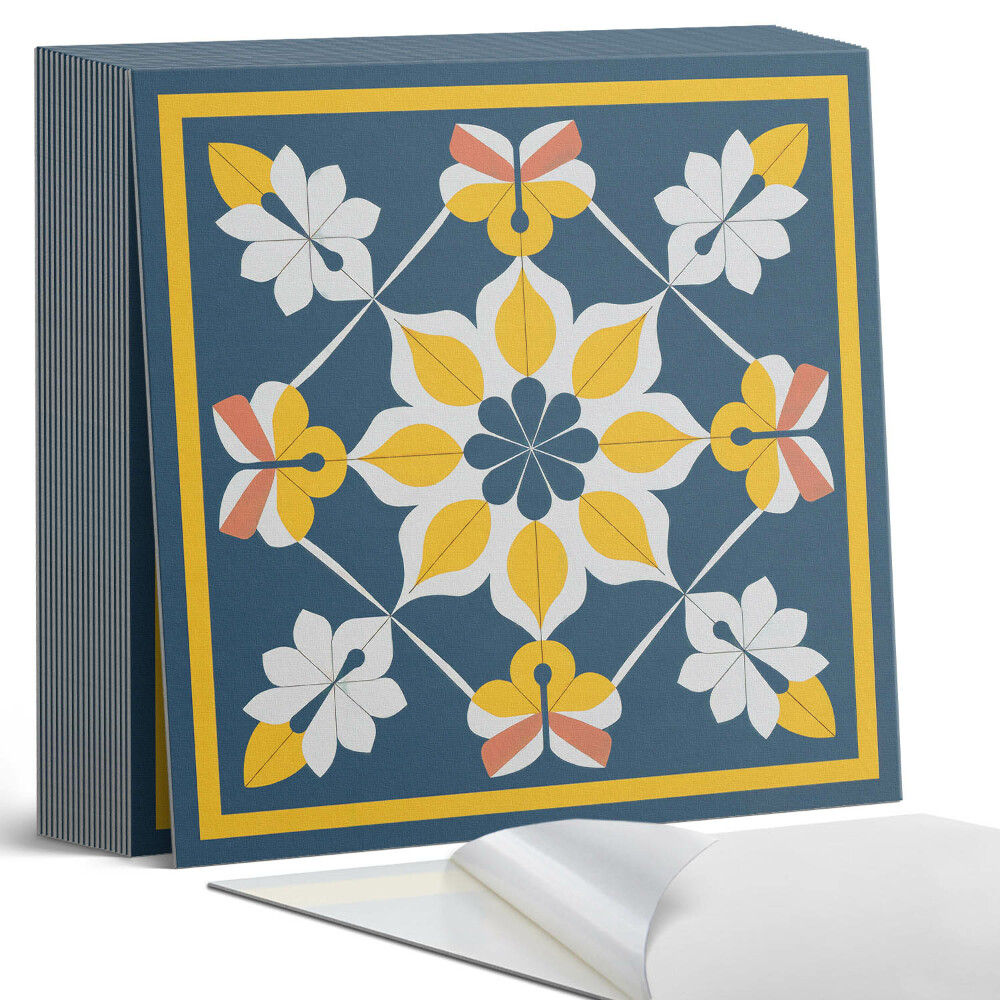 Vinylové dlaždice Symetrický květinový motiv