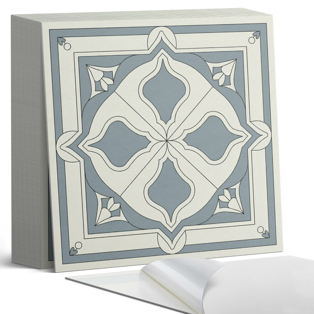 Samolepící dlaždice na podlahu Květinový vzor na dlaždicích