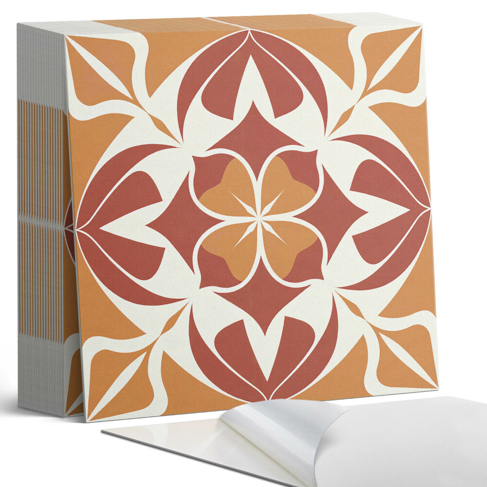 Samolepící dlaždice na podlahu Symetrické rostlinné kompozice