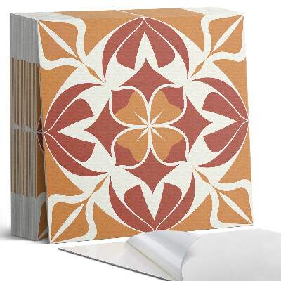 Samolepící dlaždice na podlahu Symetrické rostlinné kompozice