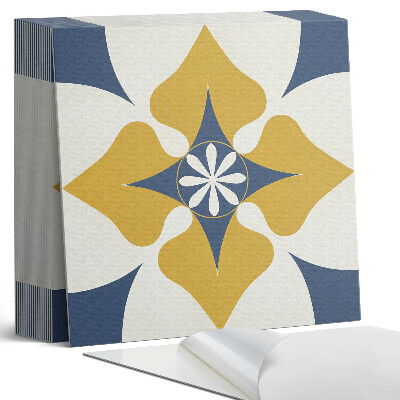 Samolepící dlaždice Symetrický květinový vzor v pastelových tónech