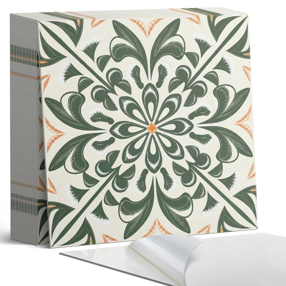 Samolepící dlaždice na podlahu Květy obklopené listy