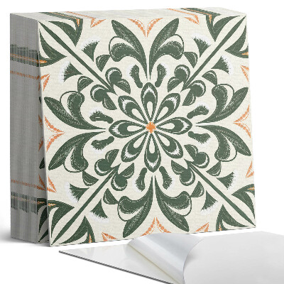 Samolepící dlaždice na podlahu Květy obklopené listy