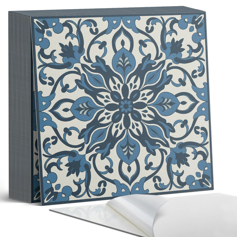 Samolepící dlaždice na podlahu Motiv květin a listů