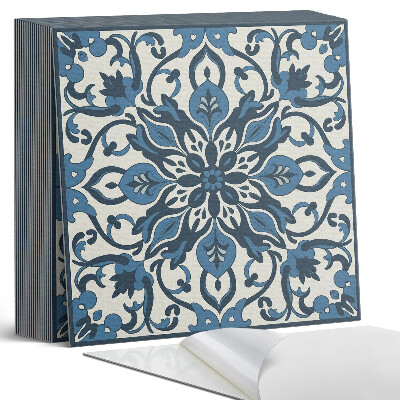 Samolepící dlaždice na podlahu Motiv květin a listů