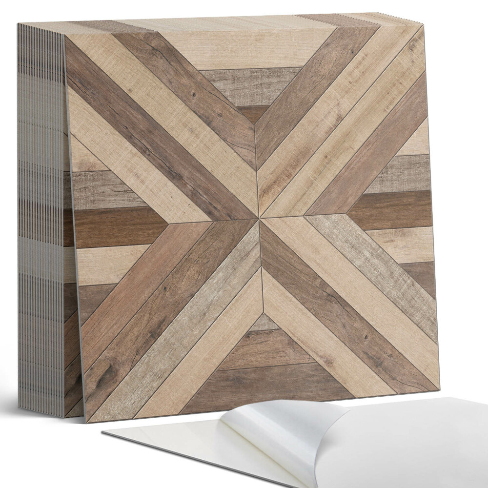 Samolepící dlaždice na podlahu Motiv přírodních desek v odstínech hnědé