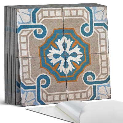 Samolepící dlaždice na podlahu Ornamentální mozaika v grafickém stylu