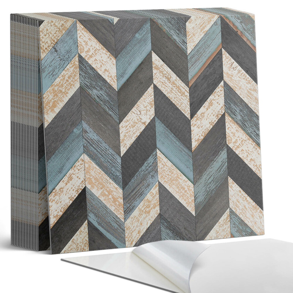 Samolepící dlaždice Dřevěné klikaté vzory v moderním stylu