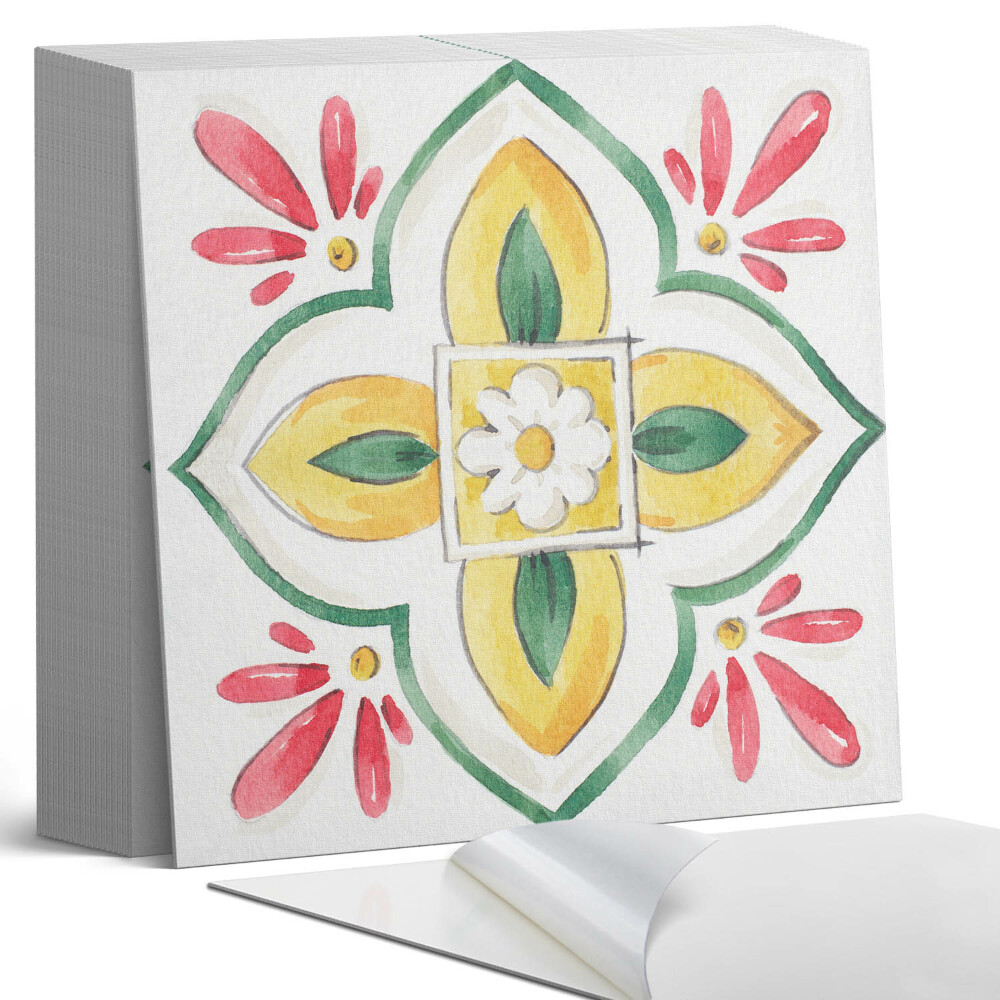 Samolepící dlaždice na podlahu Rámy s květinovým vzorem