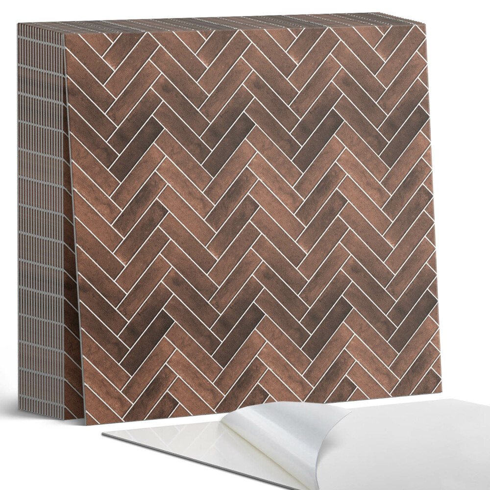 Samolepící dlaždice Dřevěný vzor rybí kosti