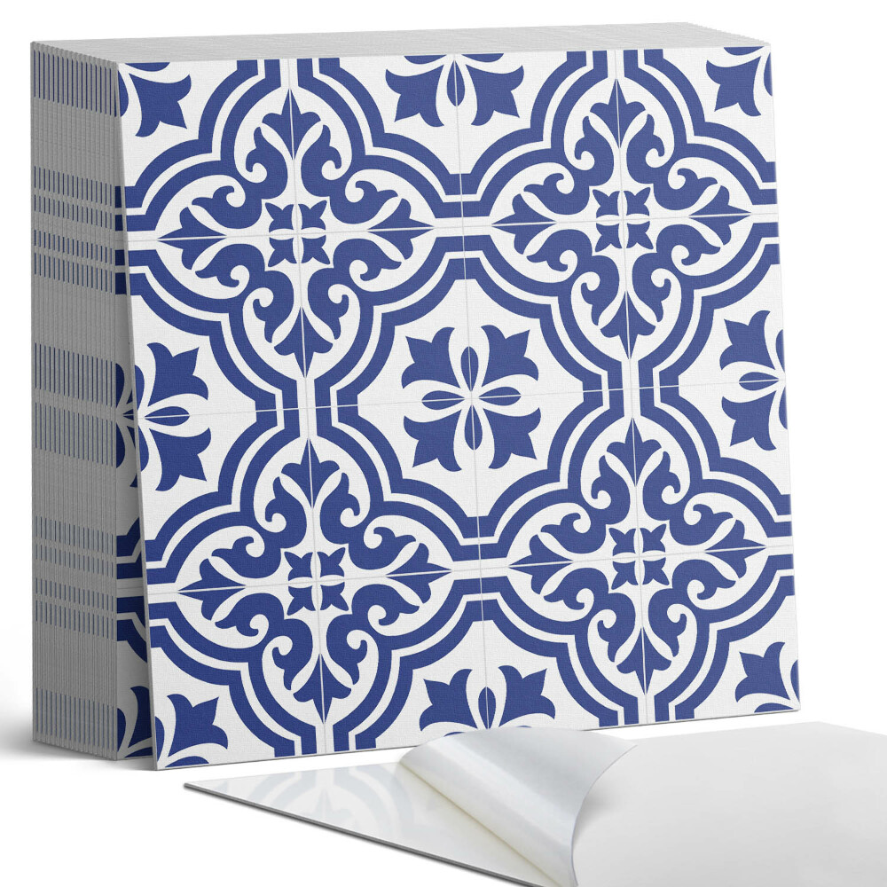 Samolepící dlaždice na podlahu Kachlový rostlinný motiv ve stylu