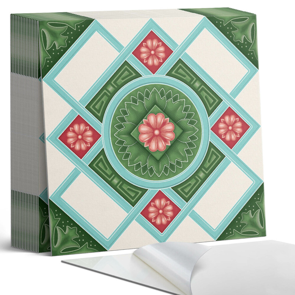 Vinylové dlaždice Kosočtverce s květinovým akcentem