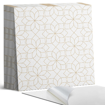 Samolepící dlaždice na podlahu Vzor květin v geometrických tvarech