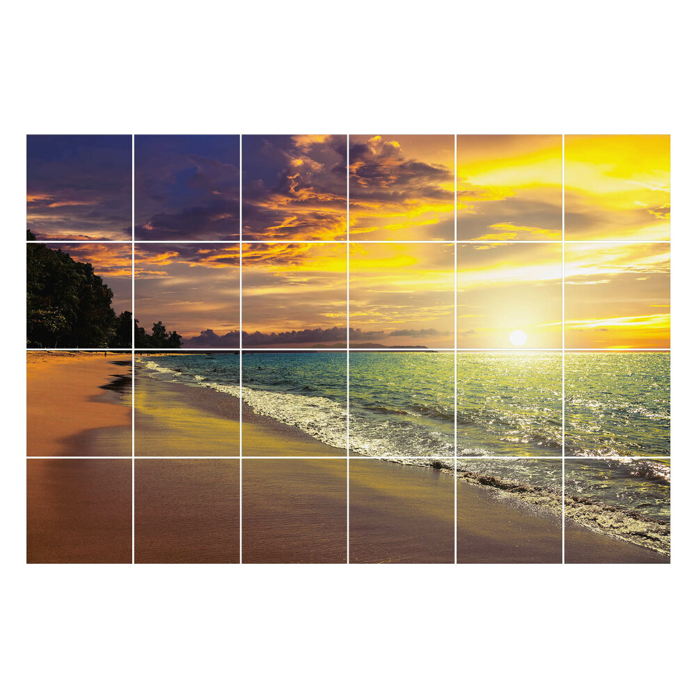 Nálepka na dlaždice Malebný západ slunce nad mořem