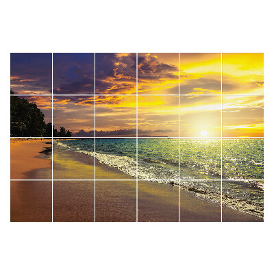 Nálepka na dlaždice Malebný západ slunce nad mořem